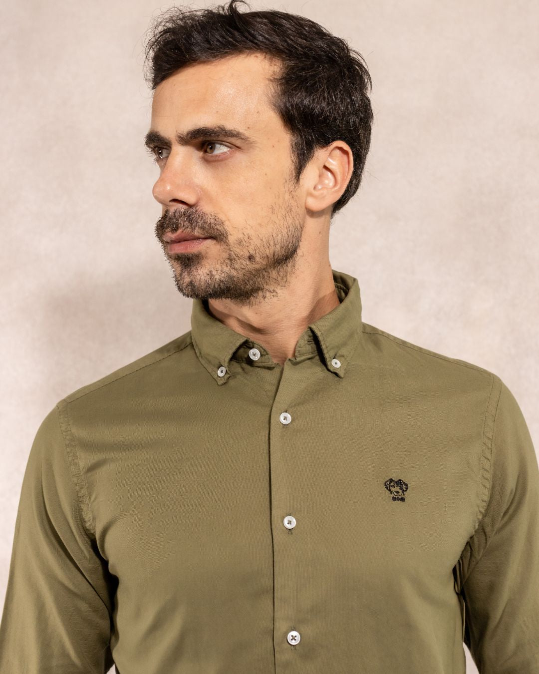 Military Green Oxford Stain Resistant Shirt