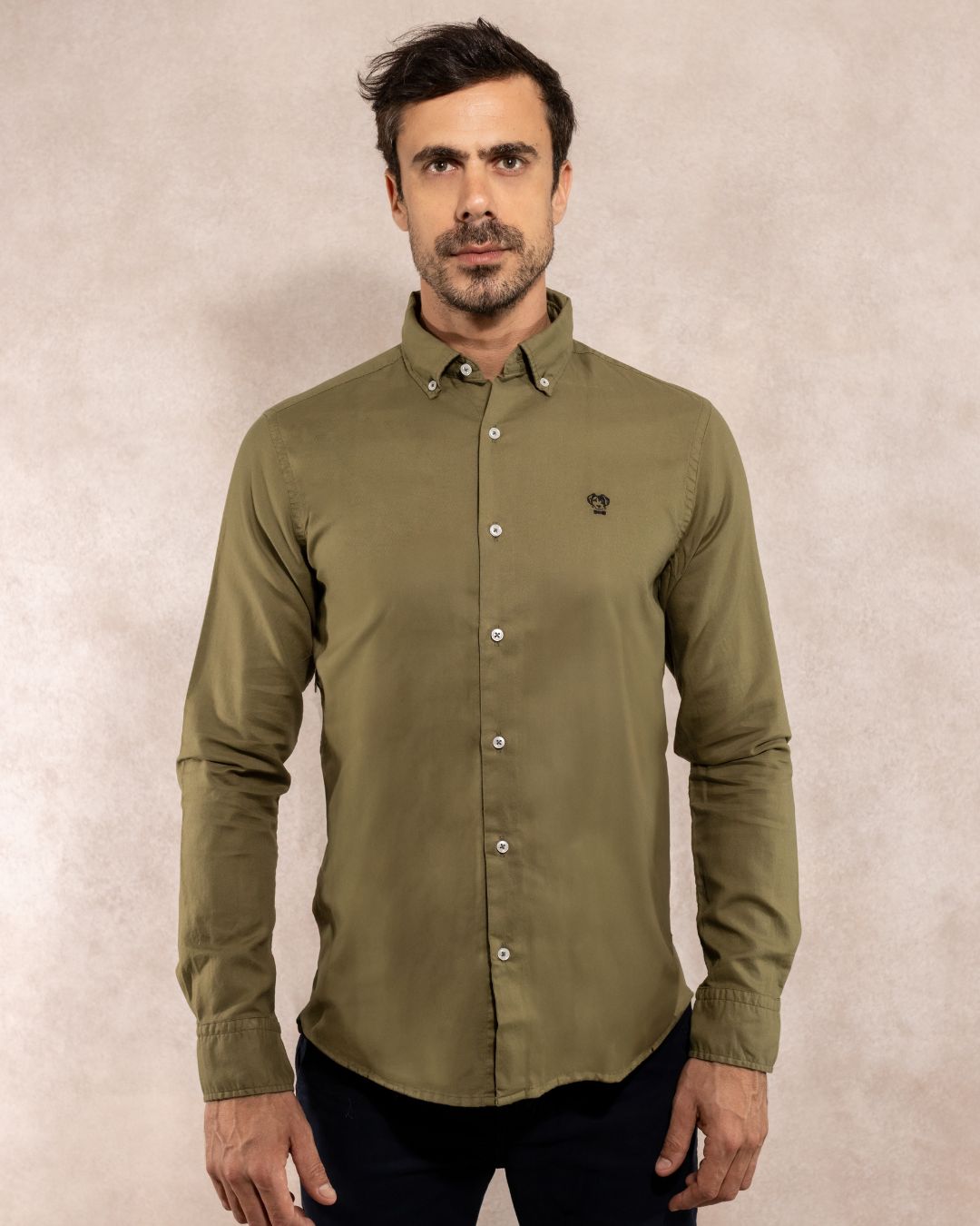 Military Green Oxford Stain Resistant Shirt