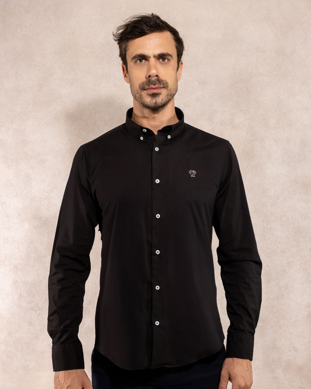 Black Poplin Stain Resistant Shirt Regular Fit