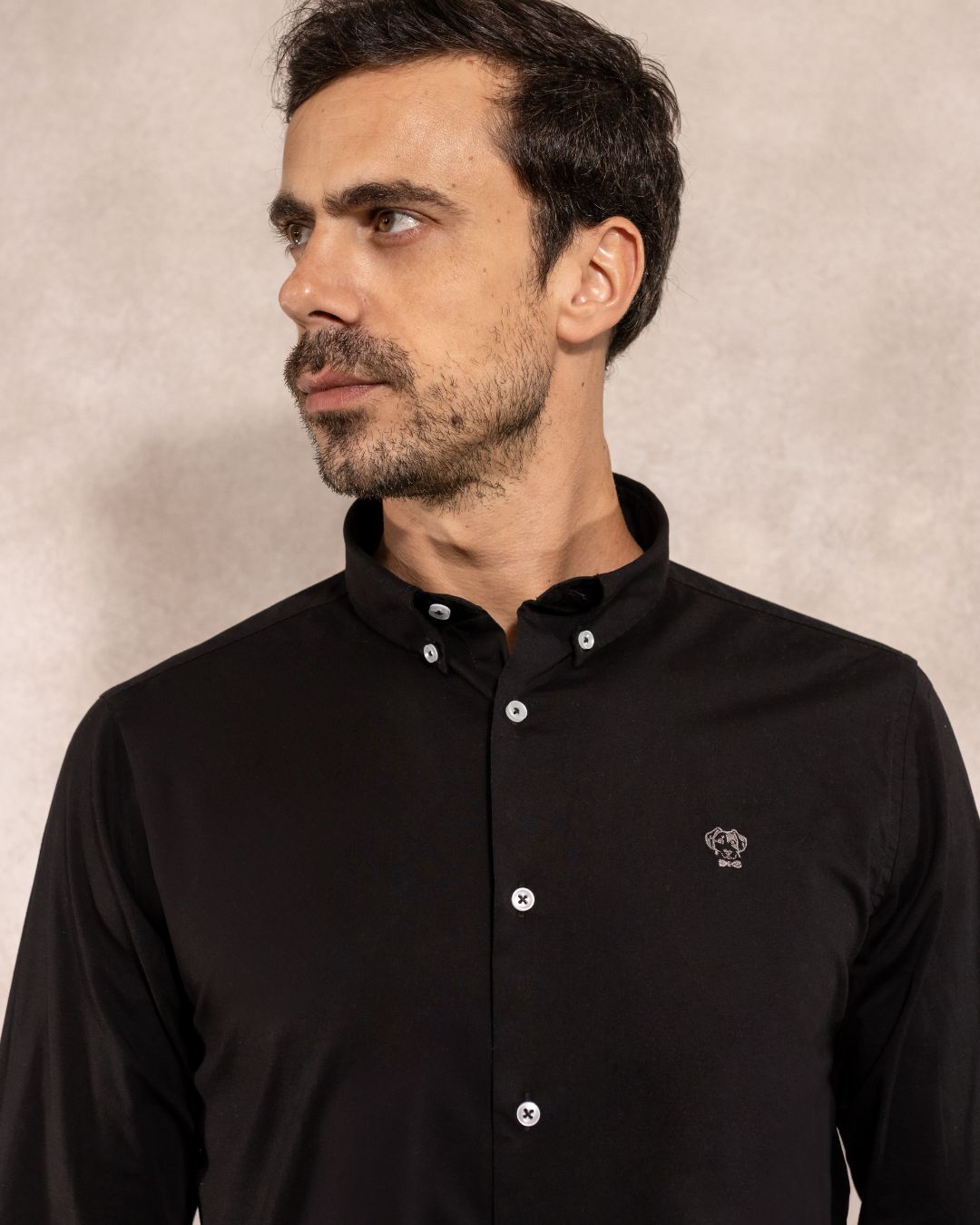Black Poplin Stain Resistant Shirt Regular Fit