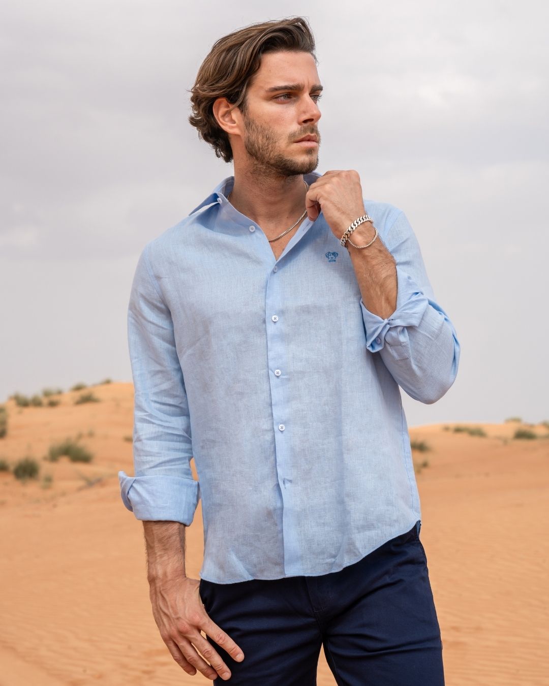 Organic Blue Sky Linen Shirt