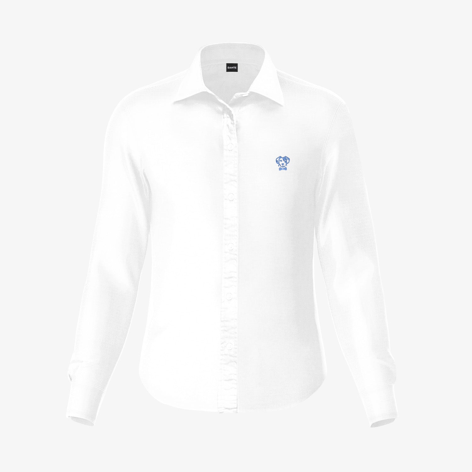Stain-Resistant Women's Shirt White with Light Blue Logo