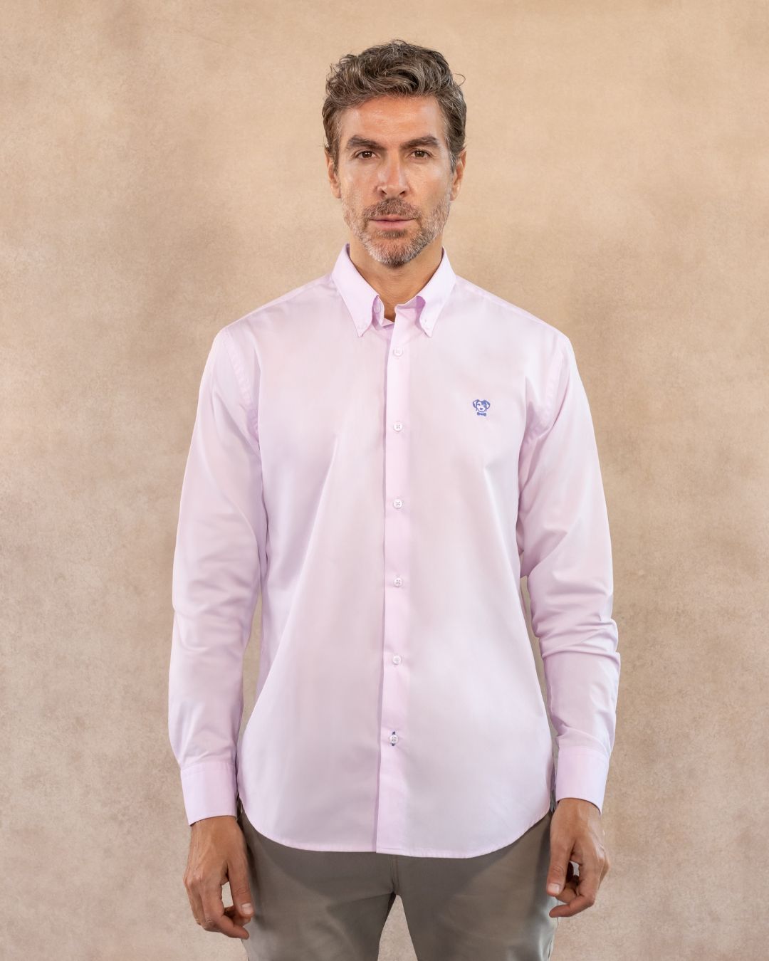 Light Pink Stain-Resistant Poplin Shirt - Regular Fit