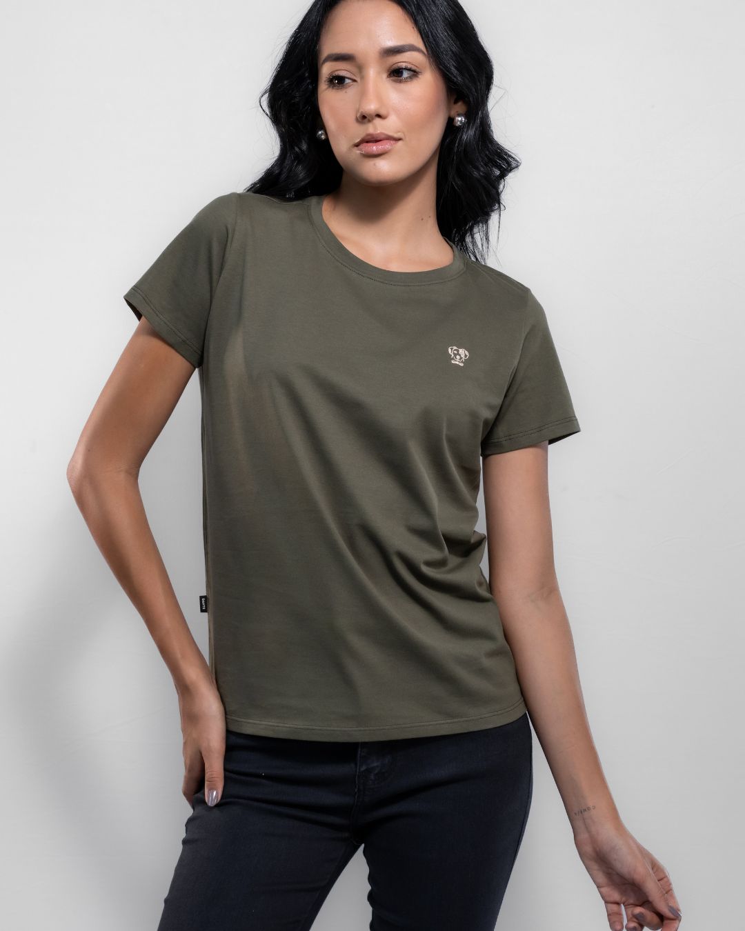 Military Green Stain Resistant Woman's T-shirt