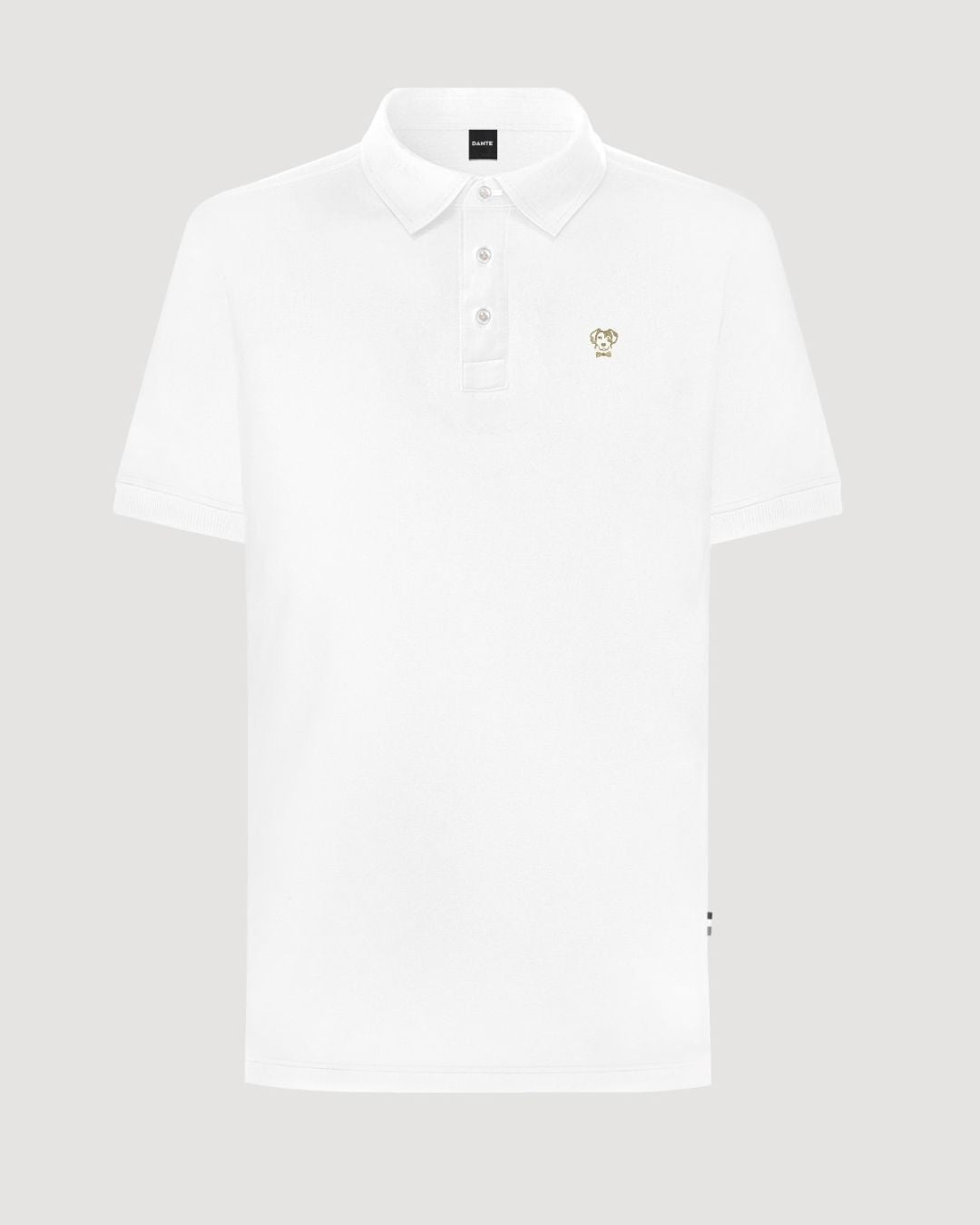 Stain-Resistant Polo with Stiff Collar White Gold Logo