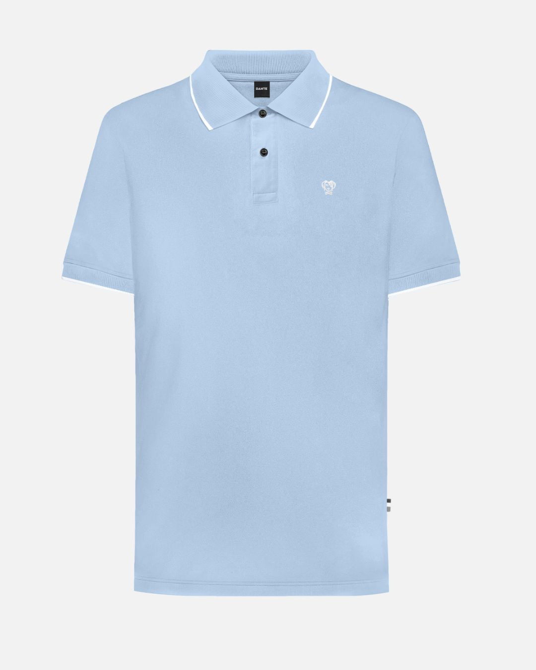 Stain-Resistant Baby Blue Polo with White Details