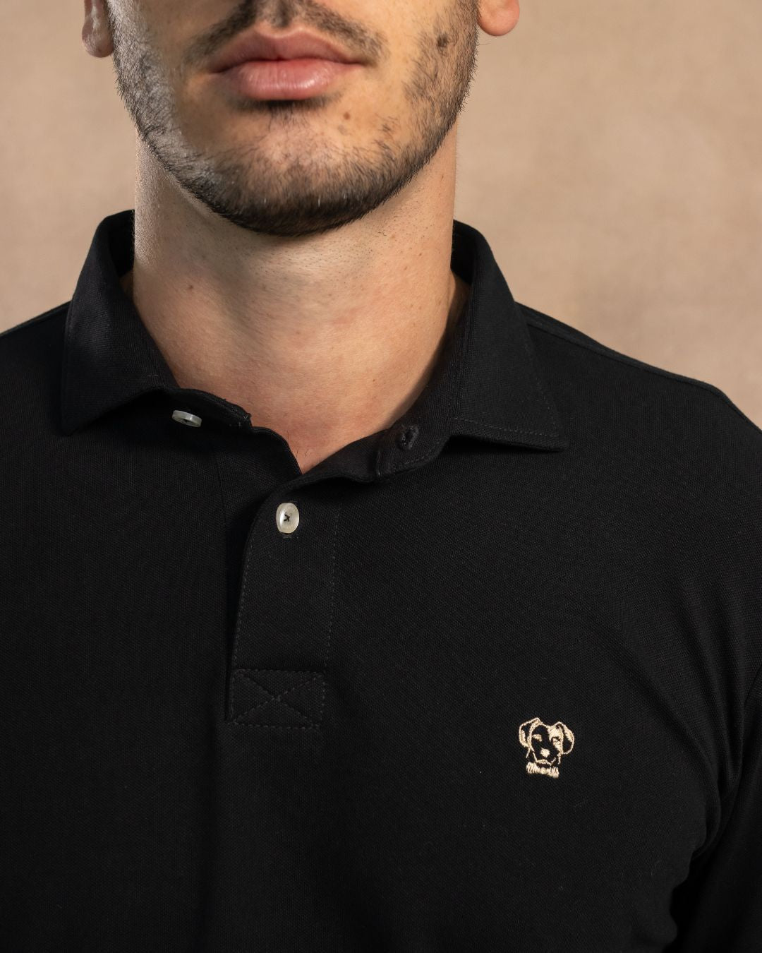 Stain-Resistant Long Sleeve Polo Black