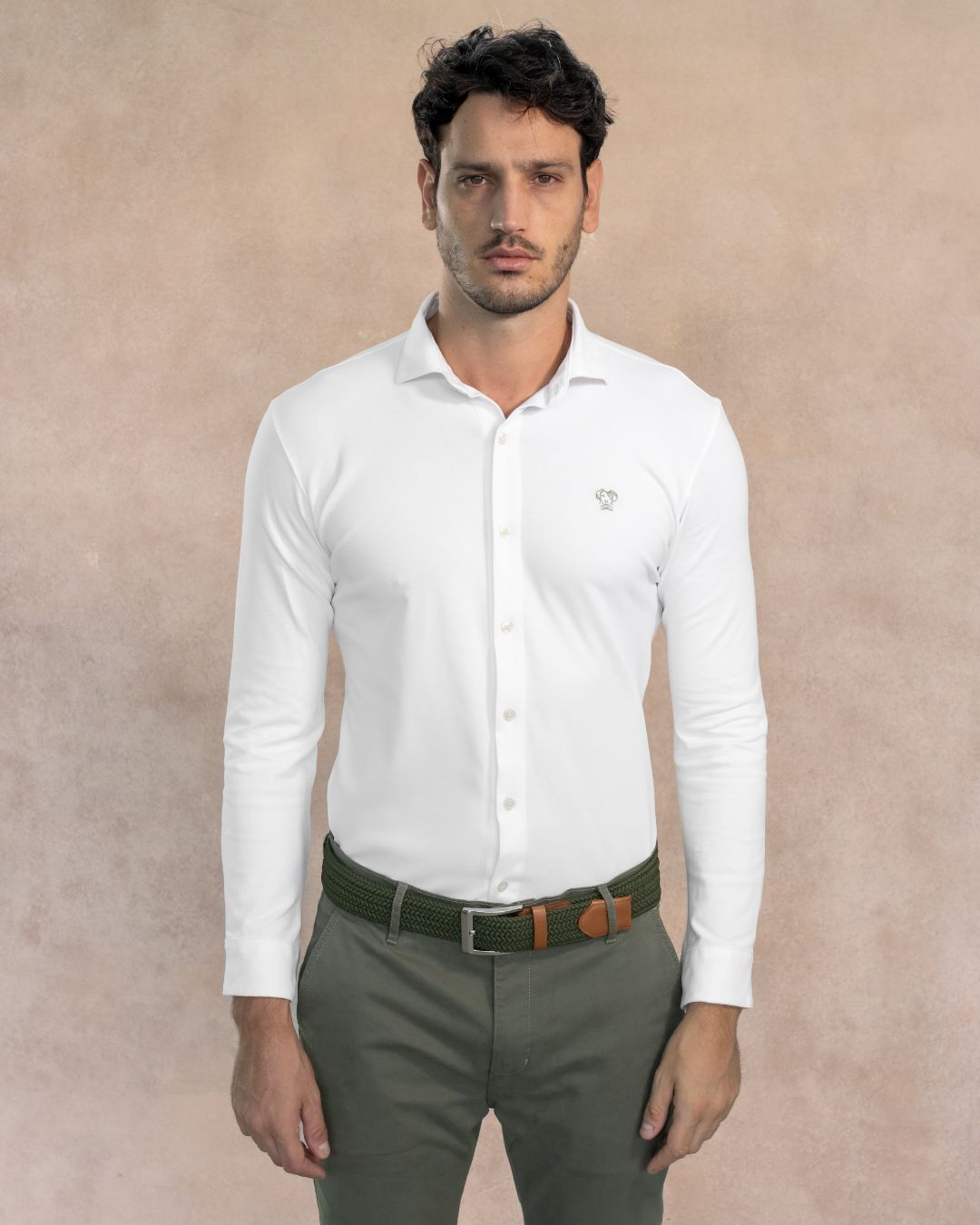 Ivory Stain-Resistant Piqué Shirt