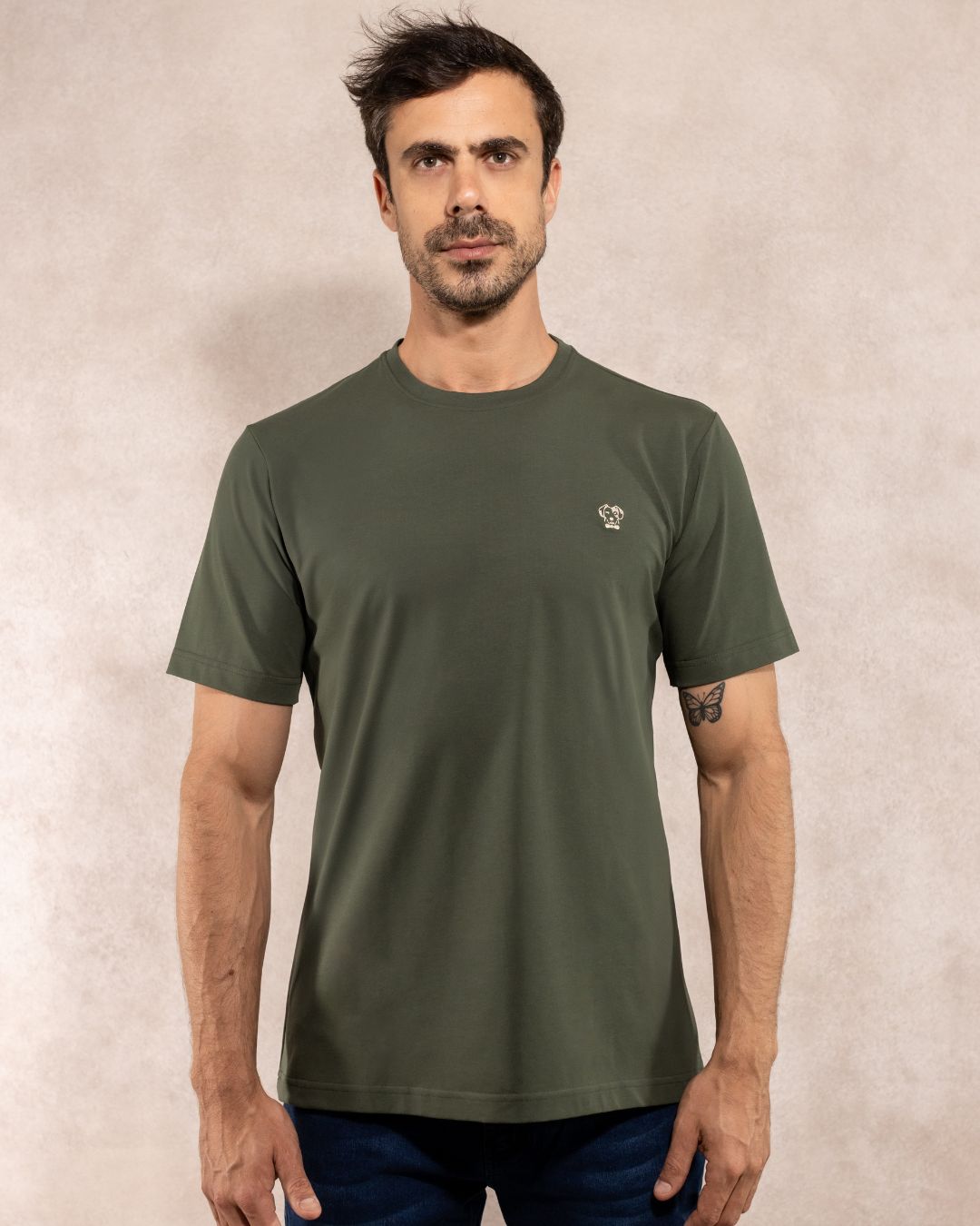 Military Green Stain Resistant T-shirt Regular Fit