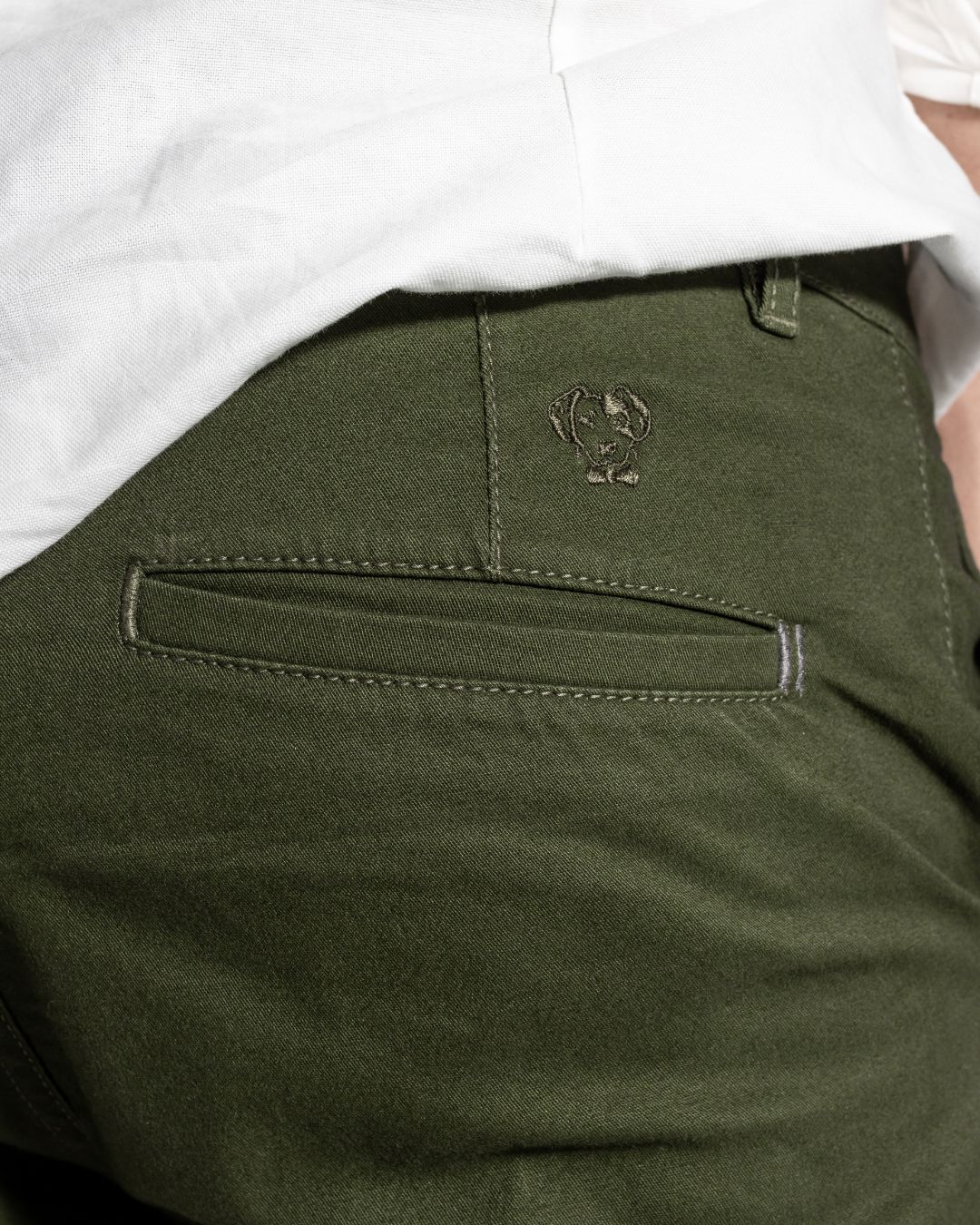 Milirary Green Stretch Shorts Slim - Fit